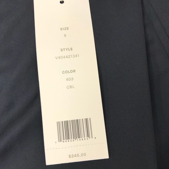 VINCE. High Waist Pleated Tailored Navy Shorts - Picture 7 of 8